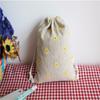 Bolsa Pequena de Algodão e Linho 14x16cm com Cordão de Morango Bolso Embalagem de Presente para Festa de Natal