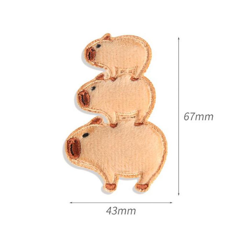 5Pcs Kapibala Capybara Embroidered Patches Applique Clothing Patch Decoration