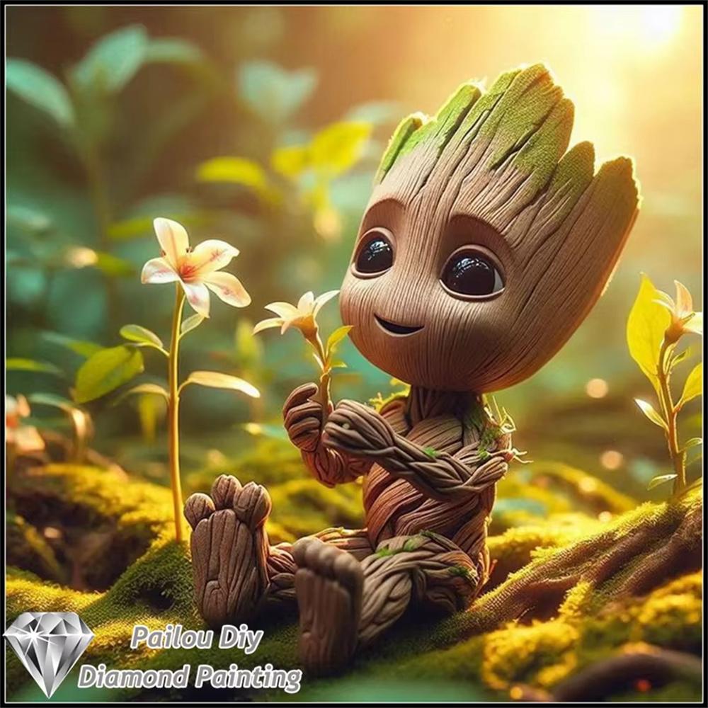 

Disney Classic Character Groot 5D Diamond Painting Full Embroidery Art Gem Sticker Handmade DIY Large Painting Supplies Round 20x20cm