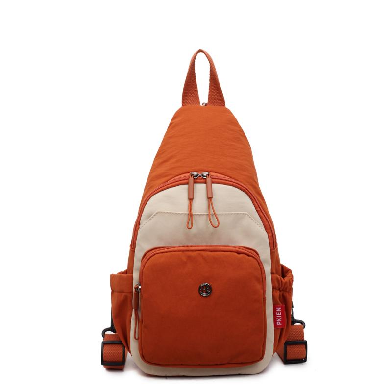 Damen Kleiner Rucksack Multifunktionale Brusttasche Kontrastfarbe Outdoor Schulter Umhängetasche