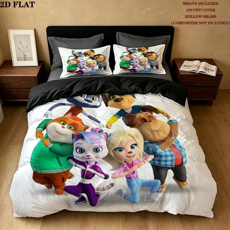 Barboskiny Bedding Quilt Set Quilt Cover Pillowcase Home Decoration Birthday Gift (1 * duvet cover + 2 * pillowcase, without core)