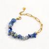Geometric Irregular Sapphire Bead Bracelet Women Stainless Steel Vacuum Plated 2026 Design