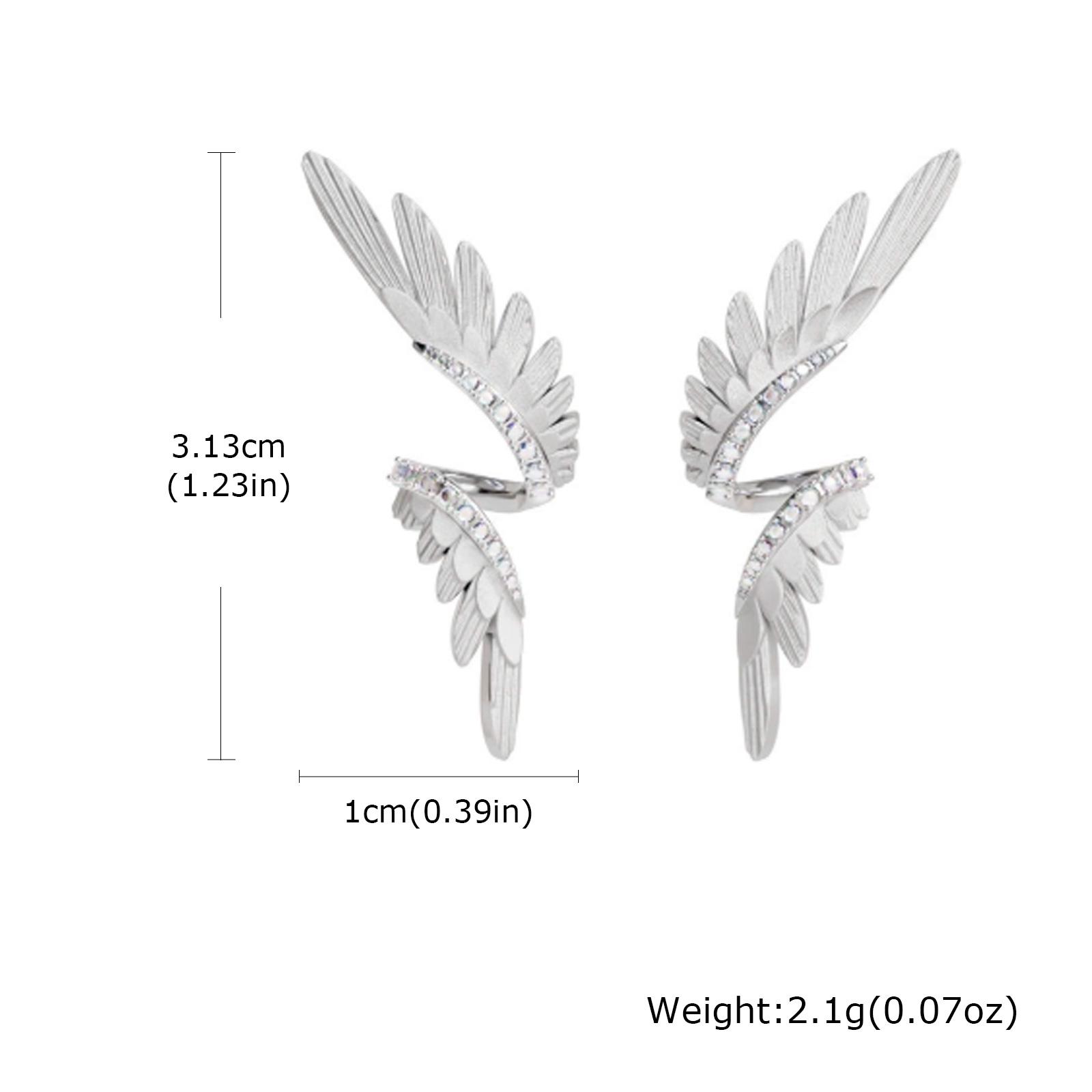 Angel Wing Stud Earrings, Feather Earrings for Women, Daily Fashion Jewelry
