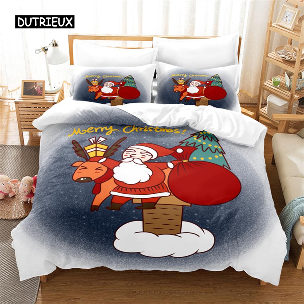 Set Biancheria da Letto Natalizio Set Copripiumino Set Biancheria da Letto 3d Stampa Digitale Biancheria da Letto Queen Size Set Biancheria da Letto Design alla Moda
