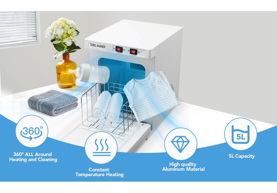 UV-Sterilisator und Wärmer für feuchte Handtücher mit automatischer Temperaturregelung