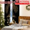 Set Of 2 Flat Printing Newyearcelebration Popular Curtains Prints Decorations Curtain With Semi Sheer Polyester