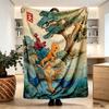 Charizard VS Blastoise Print Blanket - Soft & Comfortable, for Bedroom, Travel, Sofa, Home Decoration - Birthday Christmas Gift for Friend