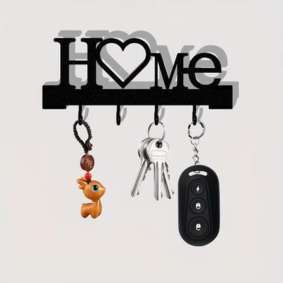 Home Love Form Schlüsselanhänger Wandmontiertes Eingangsorganisator-Regal mit Haken, Bohren nicht erforderlich, Geeignet für Wohnzimmer Heimdekoration