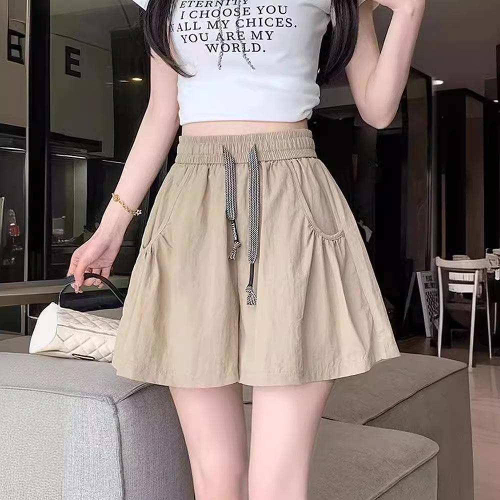 Sports Shorts Women's Summer Thin High Waist Large Size Casual Wide Leg Pants Loose Drawstring Quick Dry Pants