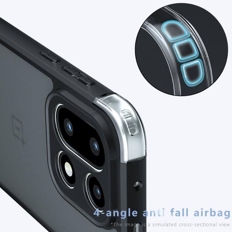 Matte transluzente Hülle für OnePlus 15 Airbags Stoßfester Bumper Schale TPU PC Handyhülle mit Kameraschutz für OnePlus 15