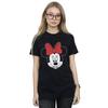 Disney Womens/Ladies Minnie Mouse Head Cotton Boyfriend T-Shirt