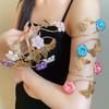 Iron Flower Butterfly Arm Cuff Twist Line Wide Open Arm Cuff Fashion Bohemian Bracelet  Women