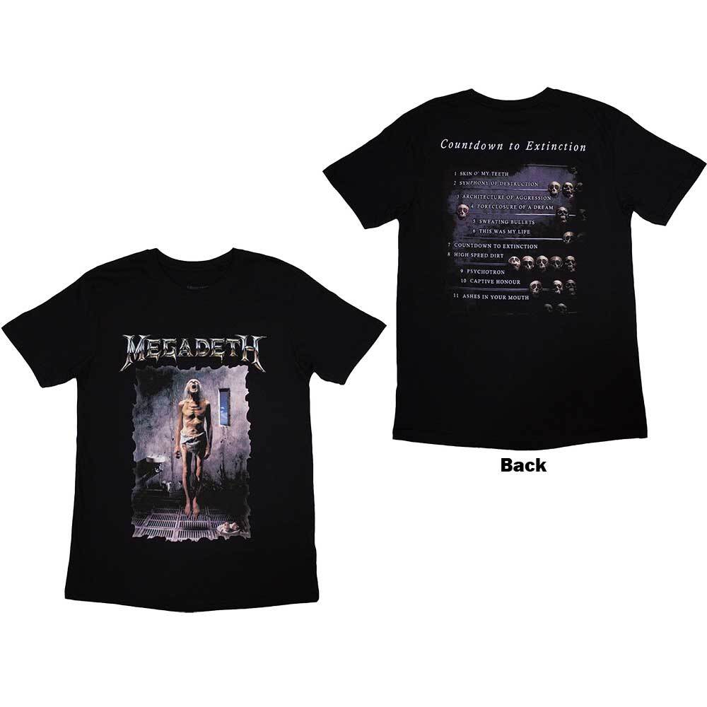 Megadeth Unisex T-Shirt Countdown (Back Print)
