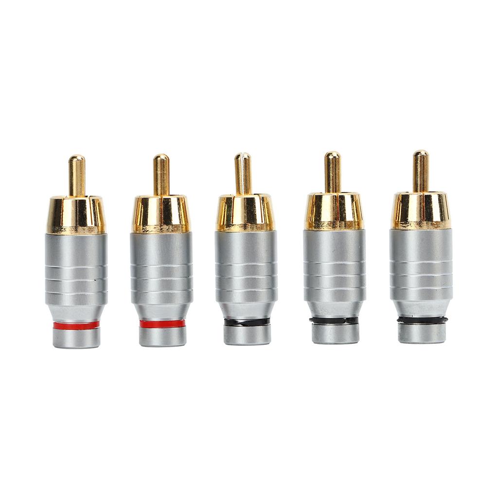 5pcs RCA Connector Universal Metal Soldering Audio Video Cable Connector Speaker Plug
