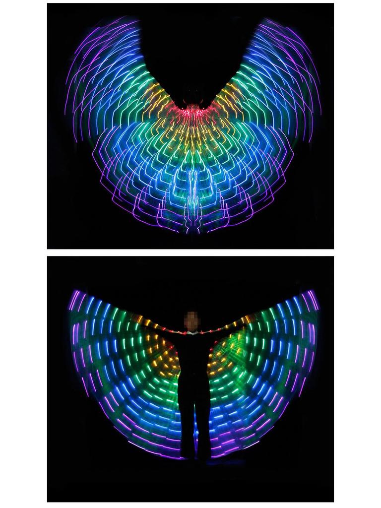 LED Luminous Angel Wings for Belly Dance and Nightclub Performance