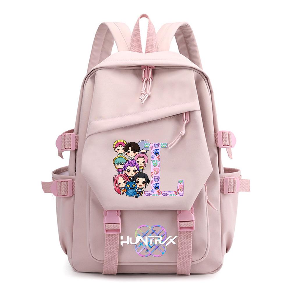 26 English Letter Kpop Demon Hunters Printed Backpack for Teenager Boy Gril Schoolbag Children Student Bookback Women Travel Bag Kid Gift Rucksak
