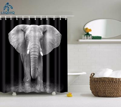 Elephant Octopus Owl Deer Horse Zebra Animals Printed Shower Curtains Bathroom Curtain With Hooks 180X180Cm