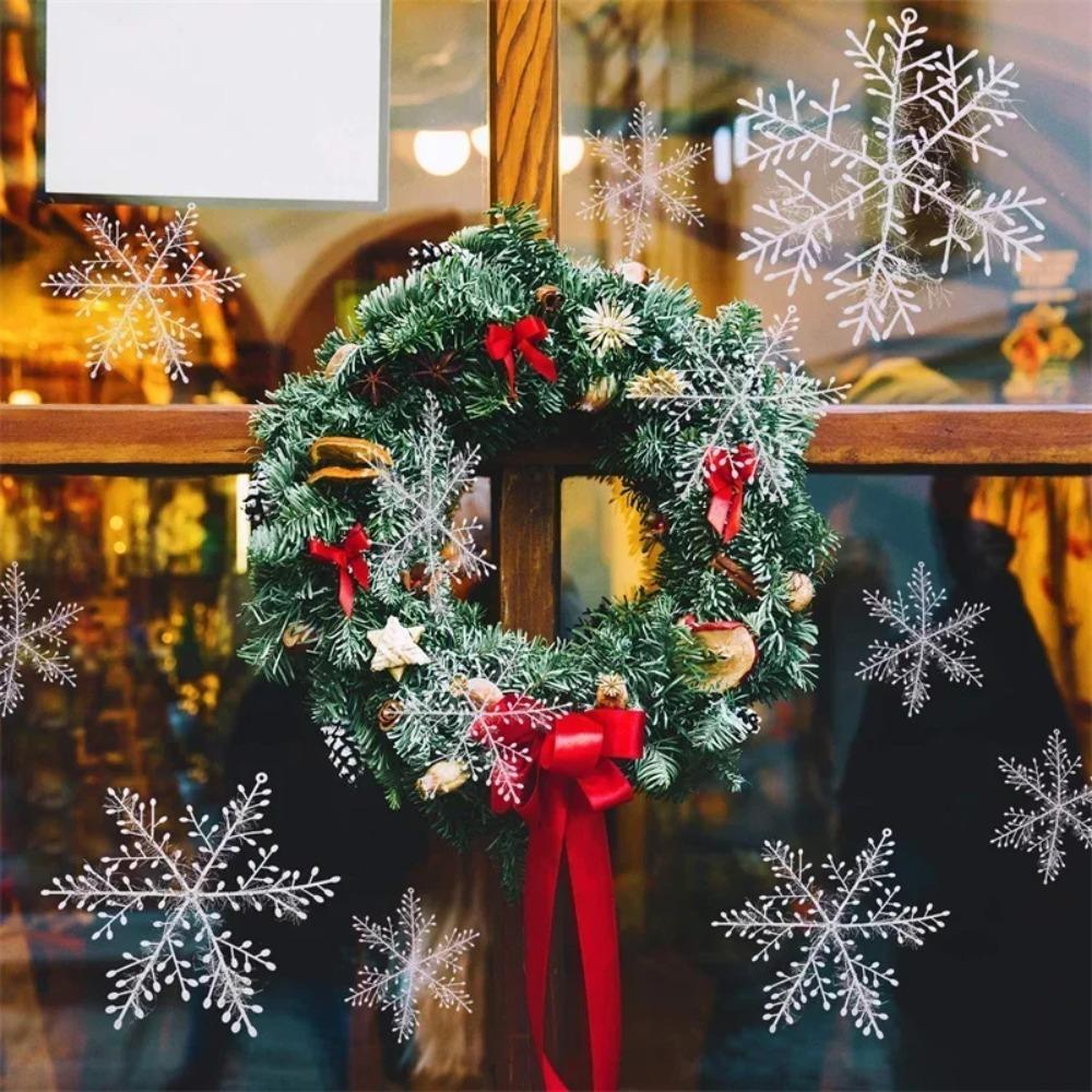 3/30pcs DIY Christmas Snowflake Glitter Xmas Tree Hanging Pendent Fake Snowflake  Party Decor