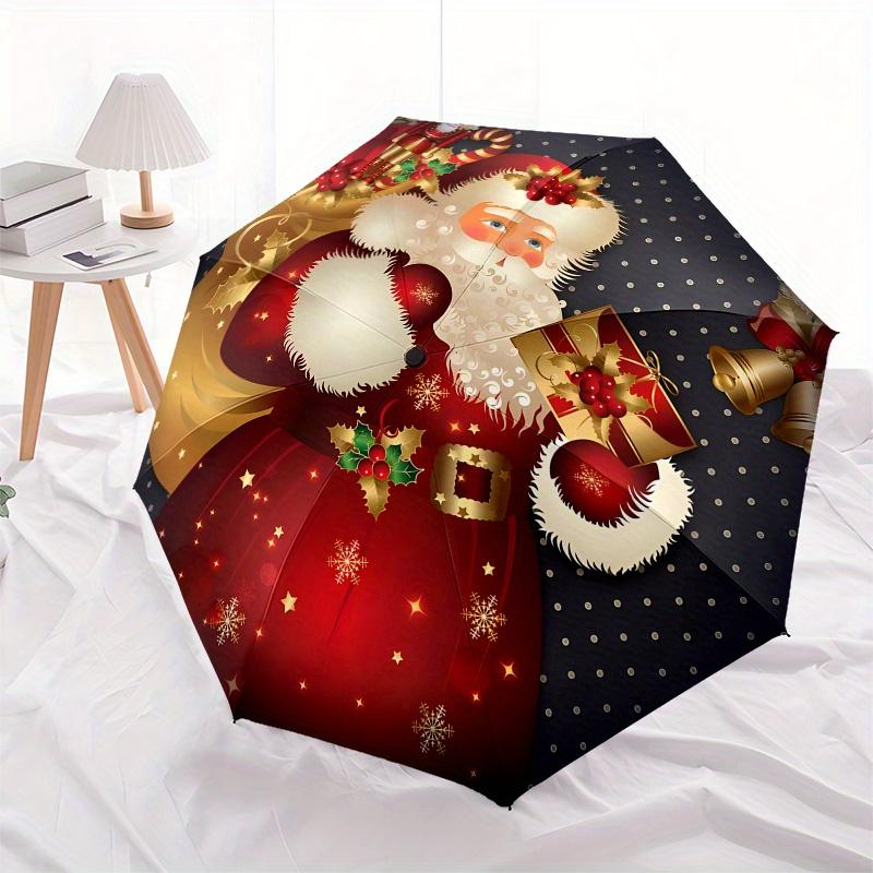 Weihnachts-Nikolaus-Schirm, Tragbarer 3-fach Kompakt-Schirm, Valentinstag