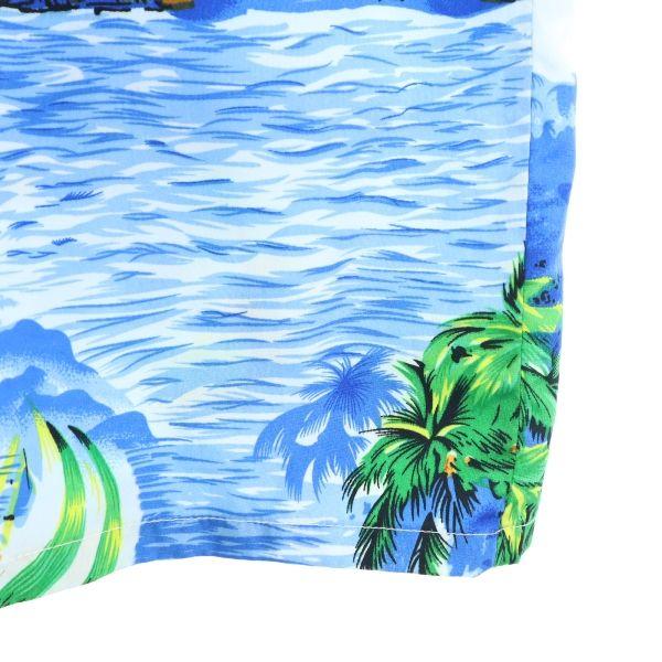 MAUI Overall Handle Short Sleeve Aloha Shirt M Bluish Men's Used