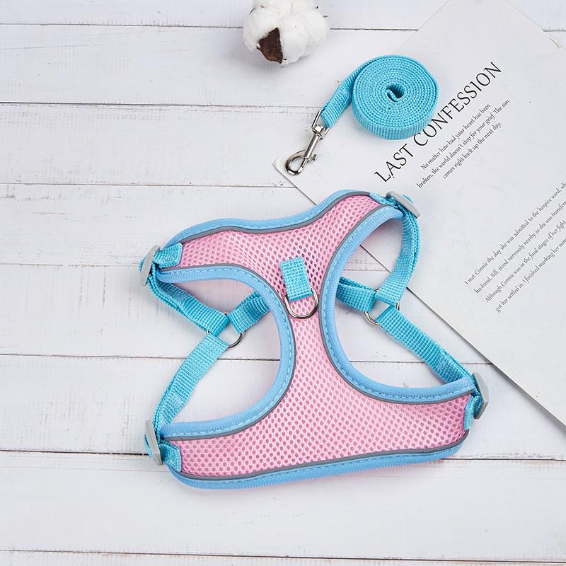 Breathable Reflective Pet Harness Vest with Leash for Cats & Dogs