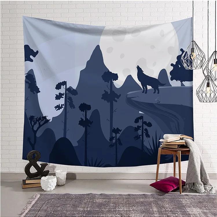 Мультфильм Лесной Пейзаж Узор Гобелен Украшения Дома Настенный Гобелен Спальня Гостиная — фото 10