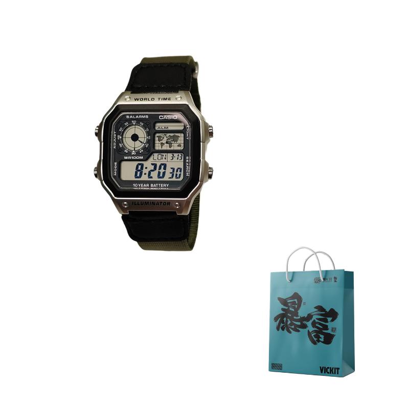 CASIO Unisex YOUTH Black Watch AE-1200WH-1C(Watch3--)