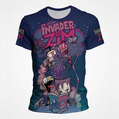 Invader Zim T-Shirts Cartoon Anime 3D Print Streetwear Men Women Fashion Oversized Short Sleeve T Shirt Kids Tees Tops Clothing