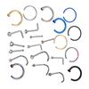 Mezcla de 22 aros para nariz, tabique nasal, hélix, labio, cartílago.