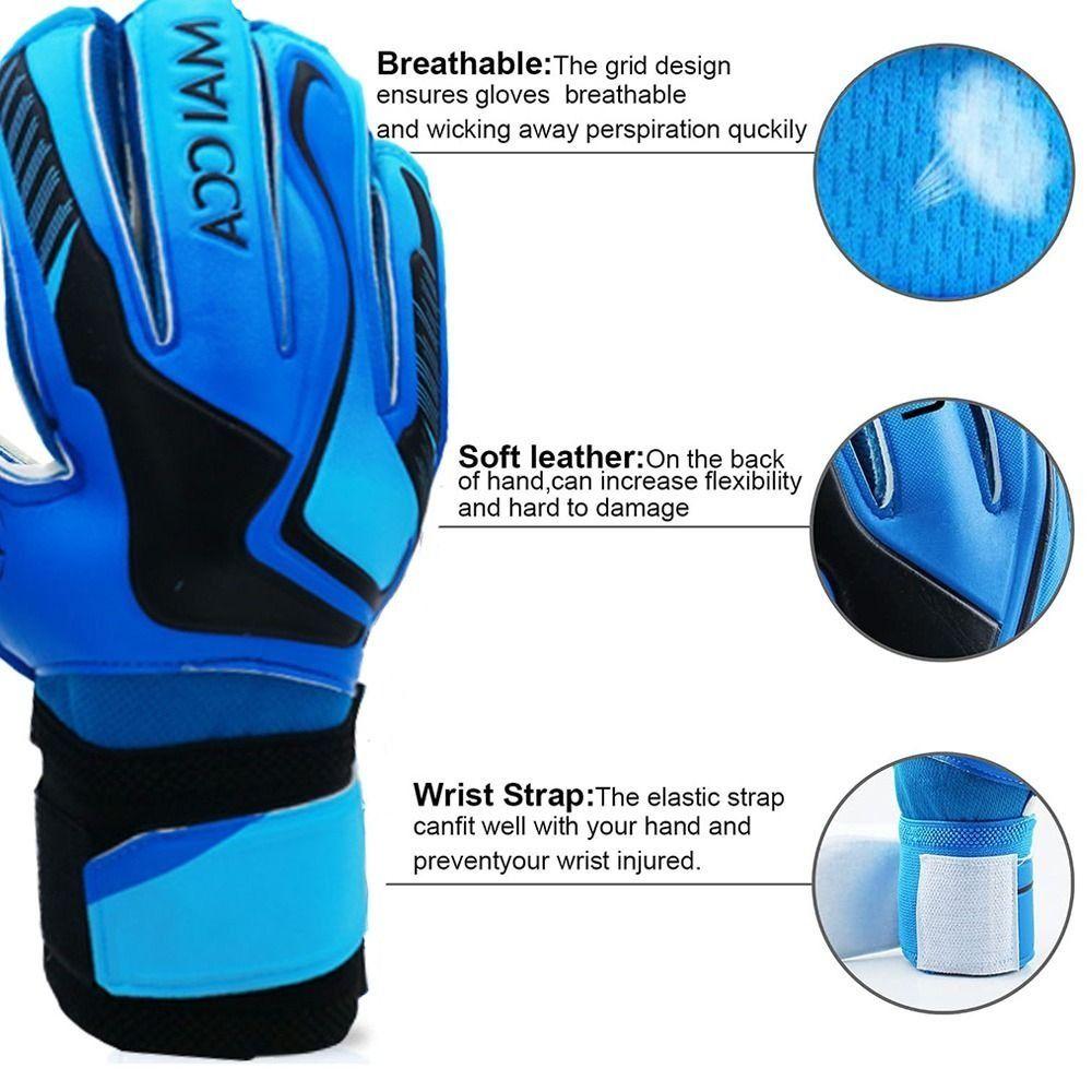 1 Pair Non-Slip Soccer Goalie Gloves Protective Fingers Kids Football Goalie Gloves Soccer