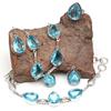 Topas Blau London Schmuck Set Edelstein Halskette Geschenk Sterling