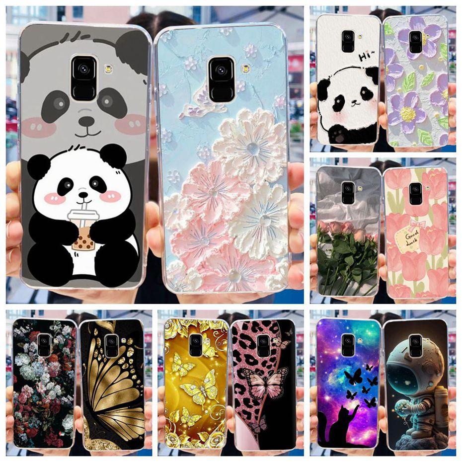 Schöne Hülle mit Aufdruck für Samsung Galaxy A8 (2018) / A8+ (2018) Weiche Silikon-TPU-Rückabdeckung für Samsung A8 A 8 Plus Handyhüllen