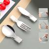 Foldable Stainless Steel Cutlery Set Portable Fork Knife Spoon Tableware Set For Outdoor Camping Travel Picnic Utensils