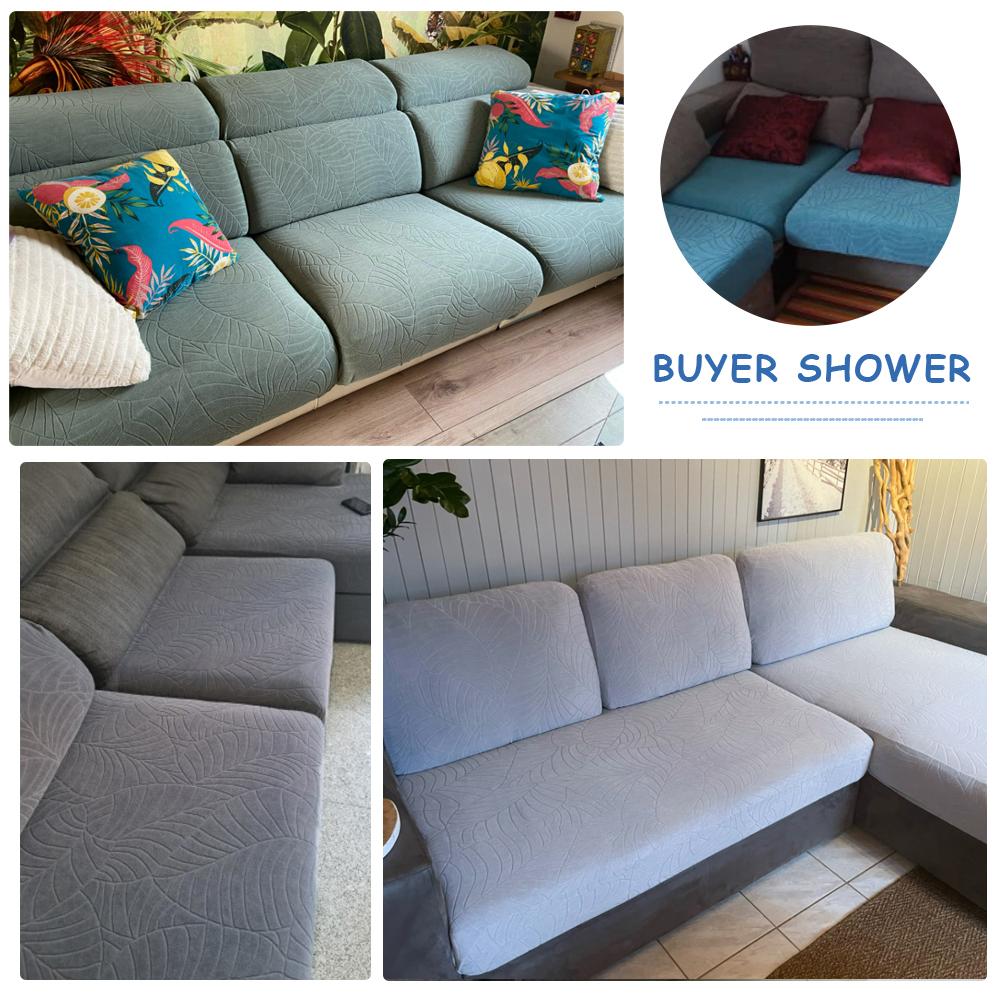Waterproof Sofa Seat Cushion Cover Stretch Jacquard Sofa Cover Furniture Protector For Pets Kids Removable L Shape Couch Covers