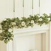 Sztuczny eukaliptusowy wianek rattanowy, zielony wiszący rattan, wesele, przyjęcie urodzinowe, dekoracja domu, tło, akcesoria DIY
