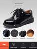 Boys' Black Leather Round Toe Soft Sole Performance Shoes