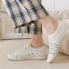 Striped Women's Non-falling Socks Go Well with Summer Thin Cotton Socks, Casual Women's Boat Socks, Low-top Shallow Invisible Socks