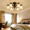 Vintage Ceiling Light Antique Metal Glass Chandelier Ceiling Lamp Fixture Retro Luminaria E27 Led Bulb Source Lamp Fitting Ming