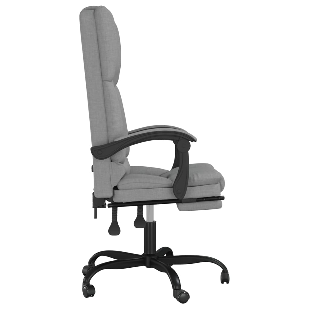 Office Chair with Massage Function Light Grey Fabric