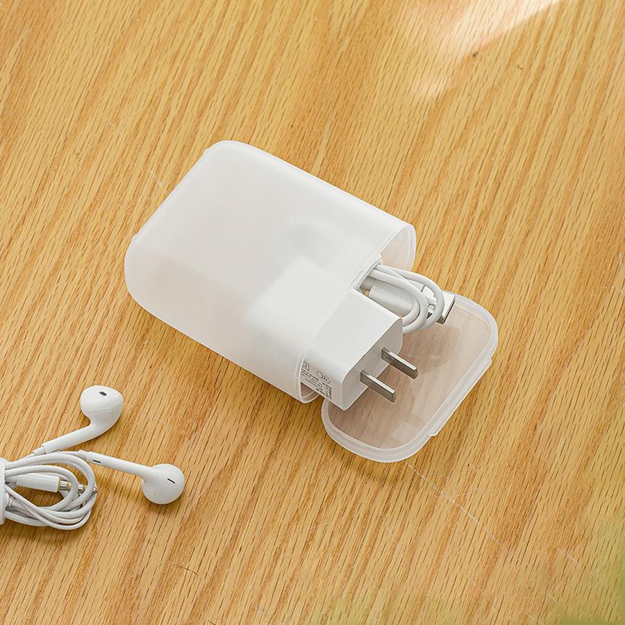 Desktop Data Cable Storage Box Dustproof With Cover Mobile Phone Charger Box Transparent Cable Wire Container Box in Office Home