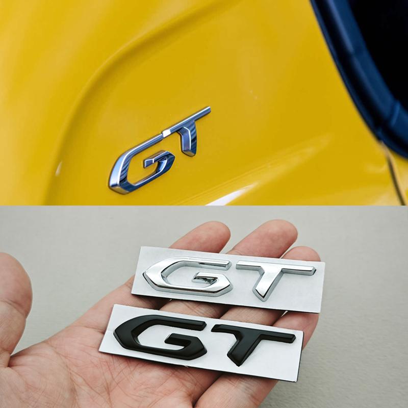 3D Metal Chrome Logo GT Emblem Car Trunk Badge For Peugeot 206 207 301 307 308 408 508 2008 3008 4008 5008 GT Sticker Accessorie