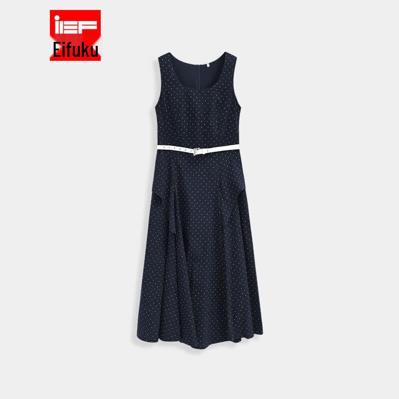 IEF Elegant French Polka Dot Midi Dress S