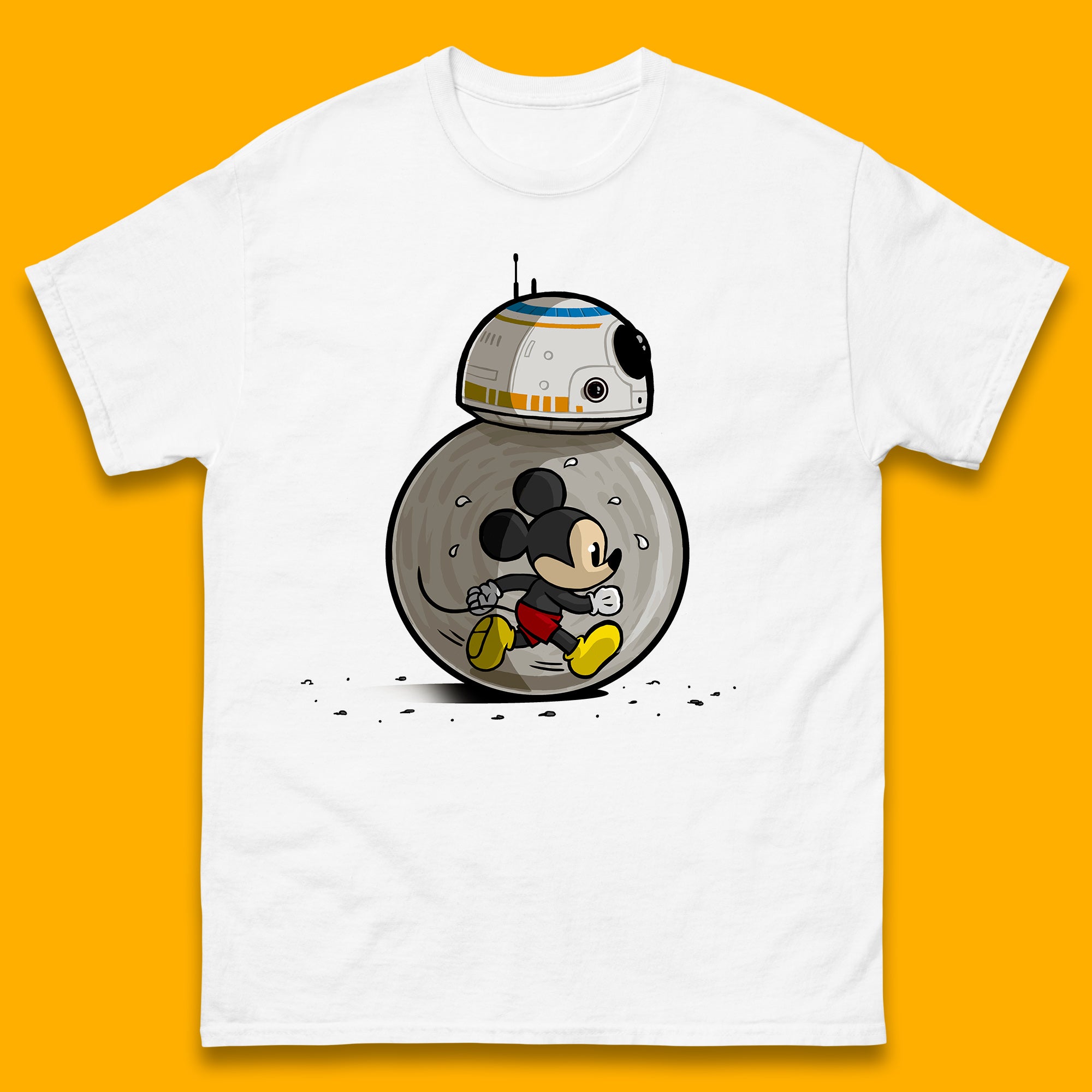 Disney Mickey Mouse BB-8 Funny Star Wars BB8 Running Mickey Disney Trip Star Wars 46th Anniversary Mens Tee Top M