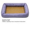 Summer Pet Cooling Bed Woven Cooling Mat Cat Bed Breathable Cooling Dog Bed with Raised Edges Anti-Slip Bottom for Small Dogs Cats