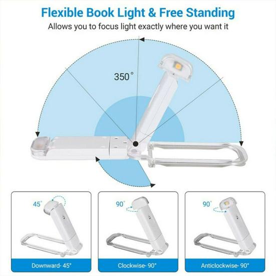 Book Reading Light Rechargeable Brightness Adjustable USB Charge Clip Book Light for Dormitory