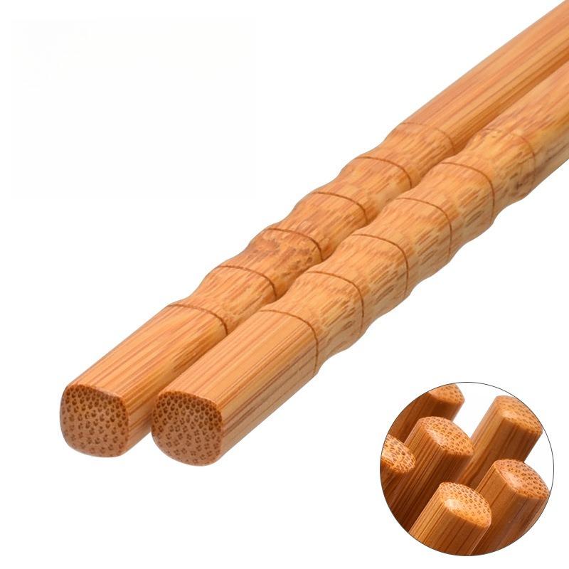 

Handmadel Natural Bamboo Wood Chopsticks Healthy Chinese Carbonization Chop Sticks New Reusable Bamboo Joint Hot Pot Chopsticks