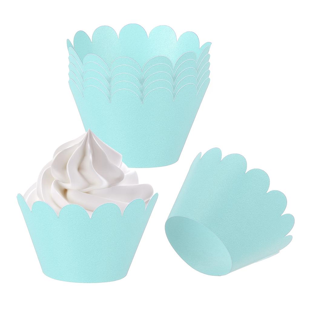 50pcs Baking Cupcake Wrapper Wraps Cake Box Baking Cups Standard Wave Decoration for Anniversary Birthday Weddings Parties