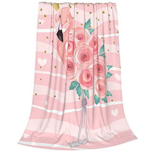 Pink Flamingo Flannel Blanket Lightweight Soft Sofa Blanket Direct Supply