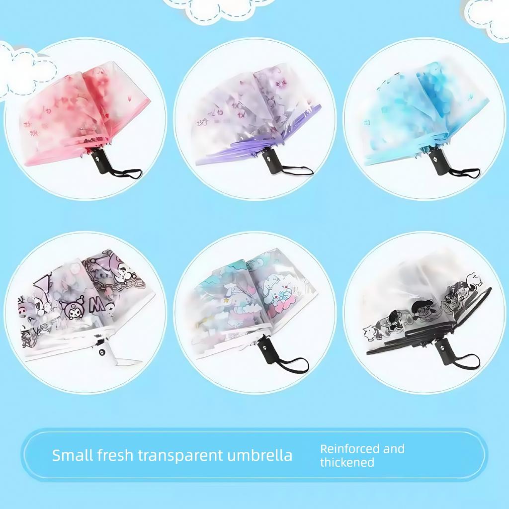 2026 New Model Transparent Umbrella, Fully Automatic, Compact and Portable, Stylish for Girls, Suitable for Car Use and Students Going To School