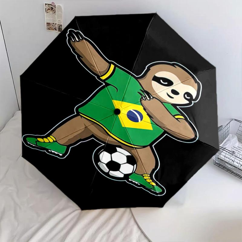 1pz Ombrello Squadra di Calcio Ombrello Pieghevole Portatile Struttura a Ossa di Ferro Struttura Ossea Struttura Esterna per Casa